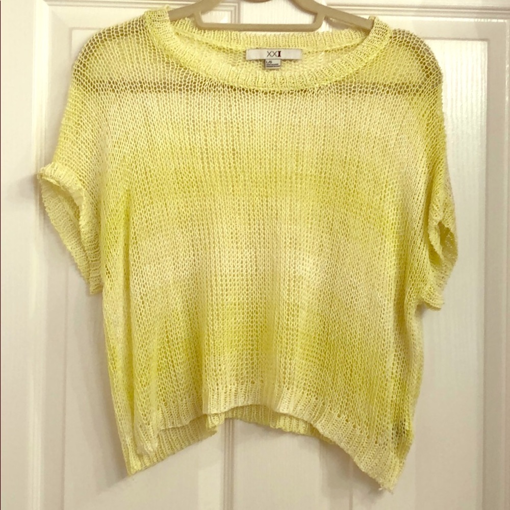 Neon yellow mesh top